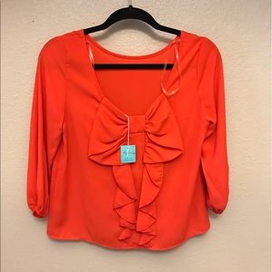 Boutique orange blouse NWT